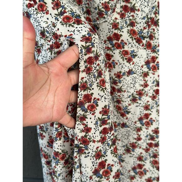 NWT Jessica Robertson Women’s 2XL Preppy Prairie Floral White Casual Shirt Dress - Picture 7 of 13